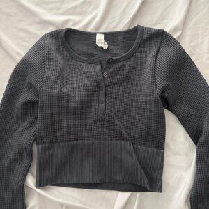 Aerie Women's Navy and Blue Crop-top